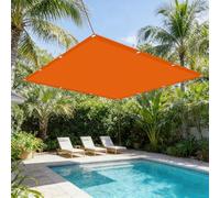 Toile Ombrage 100 x 200 cm Imperméable, Anti-UV Toile Ombrage Exterieur avec Oeillets et Cordons sans Perçage pour Extérieur Camping et Pelouse, Pergola, Orange