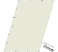 Toile Ombrage 100 x 260 cm Toile Ombrage Auvent Polyester Taille Personnalisée, sans Perçage Coupe-Vent avec Cordes de Fixation pour Jardins, Balcon et Pergola, Blanc cassé