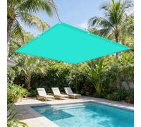 Toile Ombrage 100 x 270 cm Imperméable, Anti-UV Toile Ombrage Exterieur avec Oeillets et Cordons sans Perçage pour Extérieur Camping et Pelouse, Pergola, Bleu Ciel