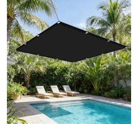 Toile Ombrage 100 x 330 cm Imperméable, Anti-UV Toile Ombrage Exterieur avec Oeillets et Cordons sans Perçage pour Extérieur Camping et Pelouse, Pergola, Noir