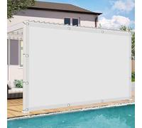 Toile Ombrage 100 x 370 cm Résistant Aux Intempéries Voile Ombrage avec Oeillets et Cordons sans Perçage pour Extérieur Camping et Pelouse, Pergola, Blanc