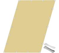 Toile Ombrage 160 x 260 cm Toile Ombrage Auvent Polyester Taille Personnalisée, sans Perçage Coupe-Vent avec Cordes de Fixation pour Jardins, Balcon et Pergola, Couleur Crème
