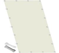 Toile Ombrage 180 x 255 cm Tissu d'ombrage Résistant à La Pluie, Anti UV, Contre Le Vent avec Cordes Fixes pour Patio Terrasse Extérieur, Blanc cassé