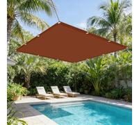 Toile Ombrage 2.5 x 3.1 m Imperméable Protection UV 98% Toile Ombrage UV Protection avec Oeillets et Cordons sans Perçage pour Extérieur Camping et Pelouse, Pergola, Rouge Rouille