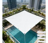 Toile Ombrage 220 x 650 cm Imperméable, Anti 98% UV, Protection Solaire, Polyester Anti-Déchirure, Couverture de Tissu D'Ombre, avec Œillets et Cordes pour Jardin Balcon, Blanc