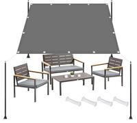 Toile Ombrage 240 x 425 cm Multi Couleur et Taille, 185G/㎡, Anti UV, Couverture d'ombrage Extérieure avec Cordons et Oeillets pour Jardin, Extérieur, Terrass, Gris Clair