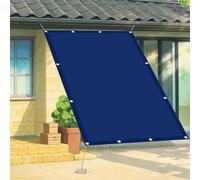 Toile Ombrage 260 x 370 cm Imperméable, Protection Rayons UV Voile d'ombrage Rectangulaire avec Cordes de Fixation pour Balcon, Serre, Plantes, Terrasse, Clapier, Piscine, Bleu Foncé