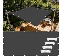 Toile Ombrage 270 x 285 cm Protection Solaire, Vent, Résistant à l'eau, Protection UV, Robuste et Stable, Toile Rectangulaire Ombrage avec Corde pour Serre Pergola, Gris Foncé