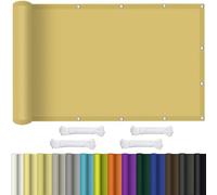 Toile Ombrage 3.6 x 4.3 m Bloquer Les Rayons UV, 95% Taux D'Ombrage, Multi Couleur, Facile à Plier, Protection Solaire Voile D’Ombrage avec Corde pour Jardin Terrasse, Couleur Crème