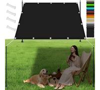 Toile Ombrage 380 x 440 cm Durable, avec Protection UV, Résistant à La Pluie, Toile Ombrage Imperméable Voile d'ombrage Carrée pour Serre, Pergola, Piscine, Noir
