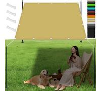 Toile Ombrage 380 x 440 cm Durable, avec Protection UV, Résistant à La Pluie, Toile Ombrage Imperméable Voile d'ombrage Carrée pour Serre, Pergola, Piscine, Jaune Sable