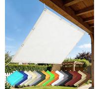 Toile Ombrage 490 x 950 cm Imperméable, Protection UV 98%, avec Oeillets et Cordons Rectangulaire Imperméable Toile d'ombrage pour Jardin Terrasse Patio Piscine Balcon, Blanc