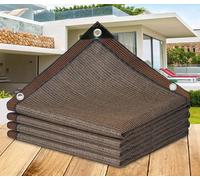 Toile Ombrage 4x3 6x4 Pergola Filet Ombrage Toile d'ombrage 90% Anti-UV Auvent de Voiture Protection Contre Le Vent pour Jardin Balcon Garage Ferme Voitures Poulailler,brown-4x5m