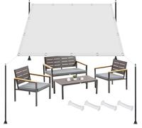Toile Ombrage 65 x 140 cm Durable, avec Protection UV, Résistant à La Pluie, Couverture d'ombrage Extérieure avec Cordons et Oeillets pour La Cour de Jardin en Plein Air, Blanc