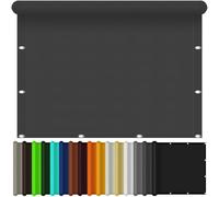 Toile Ombrage 75 x 165 cm Filet Brise Vue Résistant à La Pluie, Anti UV, sans Perçage Coupe-Vent avec Cordes de Fixation pour Jardins, Balcon et Pergola, Gris Foncé