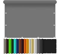 Toile Ombrage 80 x 185 cm Filet Brise Vue Résistant à La Pluie, Anti UV, sans Perçage Coupe-Vent avec Cordes de Fixation pour Jardins, Balcon et Pergola, Gris Clair