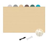 Toile Ombrage Auvent 2.3 x 6 m Aéré et Respirant Bloque 98% Rayons UV Respirant Rideau de Soleil avec Œillets pour Terrasse Extérieur Piscine, Jaune Sable