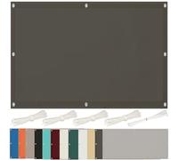 Toile Ombrage Exterieur 0.8x2.6m, Voile Dombrage Rectangulaire Imperméable Bache Ombrages, Filet Ombrages, Protection Solaire Polyester pour Patio Jardin avec Oeillets et Cordons, Gris Foncé