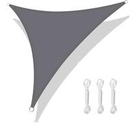 Toile Ombrage Exterieur 2x2x 2m/3x3x3.0m Voile D'ombrage Patio Pont Auvent Auvent for Extérieur Arrière-Cour Jardin Camping Parasol Tissu(Grey,2.5x2.5x2.5M w 24pc)