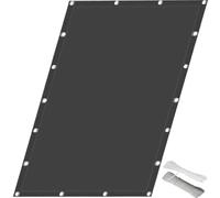 Toile Ombrage Imperméable 120 x 255 cm Toile Ombrage Auvent Polyester Taille Personnalisée, Contre Le Vent avec Cordes Fixes pour Terrasse, Balcon, Extérieur, Gris Foncé