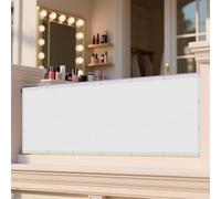 Toile Ombrage Imperméable 130 x 345 cm Imperméable PES Protection 98% UV Toile de Jardin Balcon avec Oeillets et Cordons Idéal pour Jardin, Balcon et Terrasse, Blanc