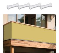 Toile Ombrage Imperméable 150 x 710 cm Protection des Rayons UV à 98% Serres Filet Coupe-Vent avec Oeillets et Cordons Idéal pour Jardin, Balcon et Terrasse, Jaune Sable