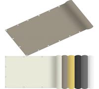 Toile Ombrage Imperméable 155 x 280 cm Polyester Taille Personnalisée Rectangulaire Filet d'ombrage avec Cordes de Fixation pour Jardin Terrasse Camping, Taupe