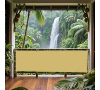 Toile Ombrage Imperméable 175 x 185 cm Imperméable Protection Rayons UV Toile Extérieure Terrasse avec Corde Libre Facile à Plier pour Patio Jardin Terrasse Extérieur, Jaune Sable