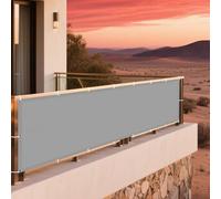 Toile Ombrage Imperméable 180 x 460 cm Anti-Déchirure Protection UV 93% PES Polyester Voiles d'ombrage avec Oeillets pour Patio Jardin, Terrasse, Extérieur, Balcon, Gris Clair