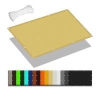 Toile Ombrage Imperméable 2.5 x 2.5 m Une Protection des Rayons UV Toiles D'Ombrages UV Protection avec 4 Morceaux de Corde pour Serre/Jardin/Pergola/Patio Lawn, Couleur Crème