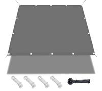 Toile Ombrage Imperméable 2.6x4.2m,Voile Ombrage Rectangulaire 2 x 3m Toile Ombrage 95% Une Protection des Rayons UV pour Extérieur Terrasse Jardin Balcon (Gris)