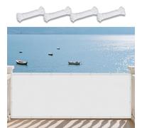 Toile Ombrage Imperméable 200 x 360 cm Une Protection des Rayons UV Toile d'ombrage avec Oeillets Cordes de Fixation Incluses pour Patio Jardin, Terrasse, Extérieur, Balcon, Blanc