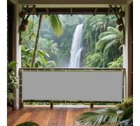 Toile Ombrage Imperméable 225 x 385 cm Imperméable Protection Rayons UV Toile Extérieure Terrasse avec Corde Libre Facile à Plier pour Patio Jardin Terrasse Extérieur, Gris Clair