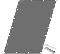 Toile Ombrage Imperméable 230 x 255 cm Toile Ombrage Auvent Polyester Taille Personnalisée, Contre Le Vent avec Cordes Fixes pour Terrasse, Balcon, Extérieur, Gris Clair