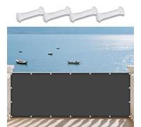 Toile Ombrage Imperméable 340 x 480 cm Une Protection des Rayons UV Toile d'ombrage avec Oeillets Cordes de Fixation Incluses pour Patio Jardin, Terrasse, Extérieur, Balcon, Gris Foncé