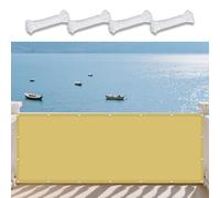 Toile Ombrage Imperméable 440 x 530 cm Une Protection des Rayons UV Toile d'ombrage avec Oeillets Cordes de Fixation Incluses pour Patio Jardin, Terrasse, Extérieur, Balcon, Jaune Sable