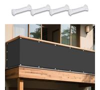 Toile Ombrage Imperméable 490 x 490 cm Protection des Rayons UV à 98% Serres Filet Coupe-Vent avec Oeillets et Cordons Idéal pour Jardin, Balcon et Terrasse, Gris Foncé
