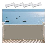 Toile Ombrage Imperméable 490 x 530 cm Une Protection des Rayons UV Toile d'ombrage avec Oeillets Cordes de Fixation Incluses pour Patio Jardin, Terrasse, Extérieur, Balcon, Taupe