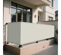 Toile Ombrage Imperméable 50 x 200 cm Bloque 98% Rayons UV Toiles D'Ombrages avec 4 Morceaux de Corde pour Balcon Terrasse Exterieur Patio Piscine, Beige