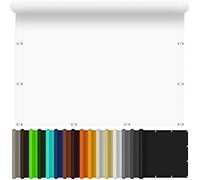 Toile Ombrage Imperméable 80 x 185 cm Filet Brise Vue Résistant à La Pluie, Anti UV, Contre Le Vent avec Cordes Fixes pour Patio Terrasse Extérieur, Blanc