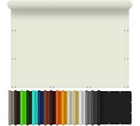 Toile Ombrage Imperméable 80 x 185 cm Filet Brise Vue Résistant à La Pluie, Anti UV, Contre Le Vent avec Cordes Fixes pour Patio Terrasse Extérieur, Blanc cassé