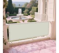 Toile Ombrage Imperméable 82 x 365 cm Polyester Anti-Déchirure Résistant Aux UV Brise Vue avec Oeillets Cordons pour Terrasse Jardin Extérieur Balcon, Blanc cassé
