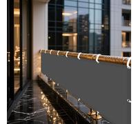 Toile Ombrage Imperméable 82 x 405 cm Résiste à des Forces de Traction Élevées Bache Ombrages avec Oeillets et Cordons pour Jardin Terrasse Extérieur Patio Piscine, Gris Foncé