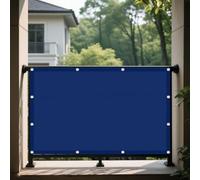 Toile Ombrage Imperméable Rectangulaire 1.2 x 3.6 m Cordon de Montage Inclus Voiles Solaire Contre Le Vent pour Patio Jardin Terrasse Extérieur Balcon, Bleu Foncé