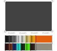 Toile Ombrage Imperméable Rectangulaire 2 x 5 m Protection Contre Solaire Anti-UV Toile D'ombrage Extérieur Kit de Montage Inclus pour Jardin terrasse Camping, Gris Foncé