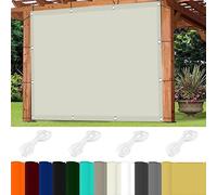 Toile Ombrage pour Écran Jardin 2.5 x 7.5 m 98% UV Protection,Polyester, Tissu d'ombrage Imperméab avec Oeillets avec Cordons pour Jardin Patio Terrasse Balcon, Ivoire