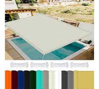 Toile Ombrage pour en Plein 2 x 2.5 m 98% UV Protection,Polyester, Auvent Pare Soleil Imperméab avec Oeillets avec Cordons pour Patio Jardin Terrasse, Ivoire