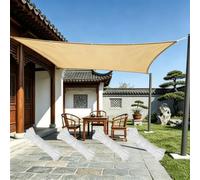 Toile Ombrage Rectangulaire 3 x 2.5 M Voile D'ombrage Rectangulaire Imperméable Bache Ombrage Exterieur Toile D'ombrage UV Protection pour Terrasse Jardin Extérieur - Jaune Sable
