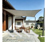 Toile Ombrage Rectangulaire 3 x 2.5 M Voile D'ombrage Rectangulaire Imperméable Bache Ombrage Exterieur Toile D'ombrage UV Protection pour Terrasse Jardin Extérieur - Gris Clair