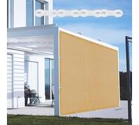 Toile Ombrage Respirante 130 x 250 cm Respirante Protection UV 95% Tissu Oxford avec Oeillets Cordons pour Jardin Terrasse Balcon Extérieur, Jaune Sable